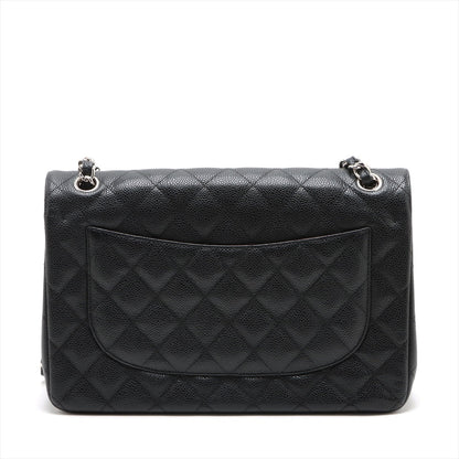 CHANEL DECAMATRASSE 30  Caviar S Double Flap Double Chain Bag Black Silver  15th A58600