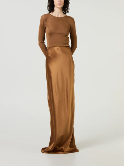 Silk Satin Slip Skirt