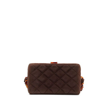 Chanel Matrases Cocomark Chain Vanity Bag Brown wedish Lady Chanel