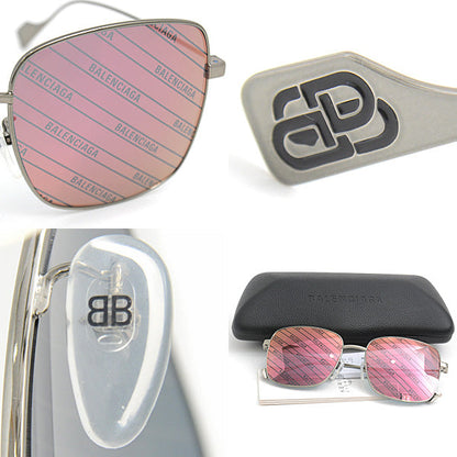 Balenciaga Metal Square Sunglasses Brown