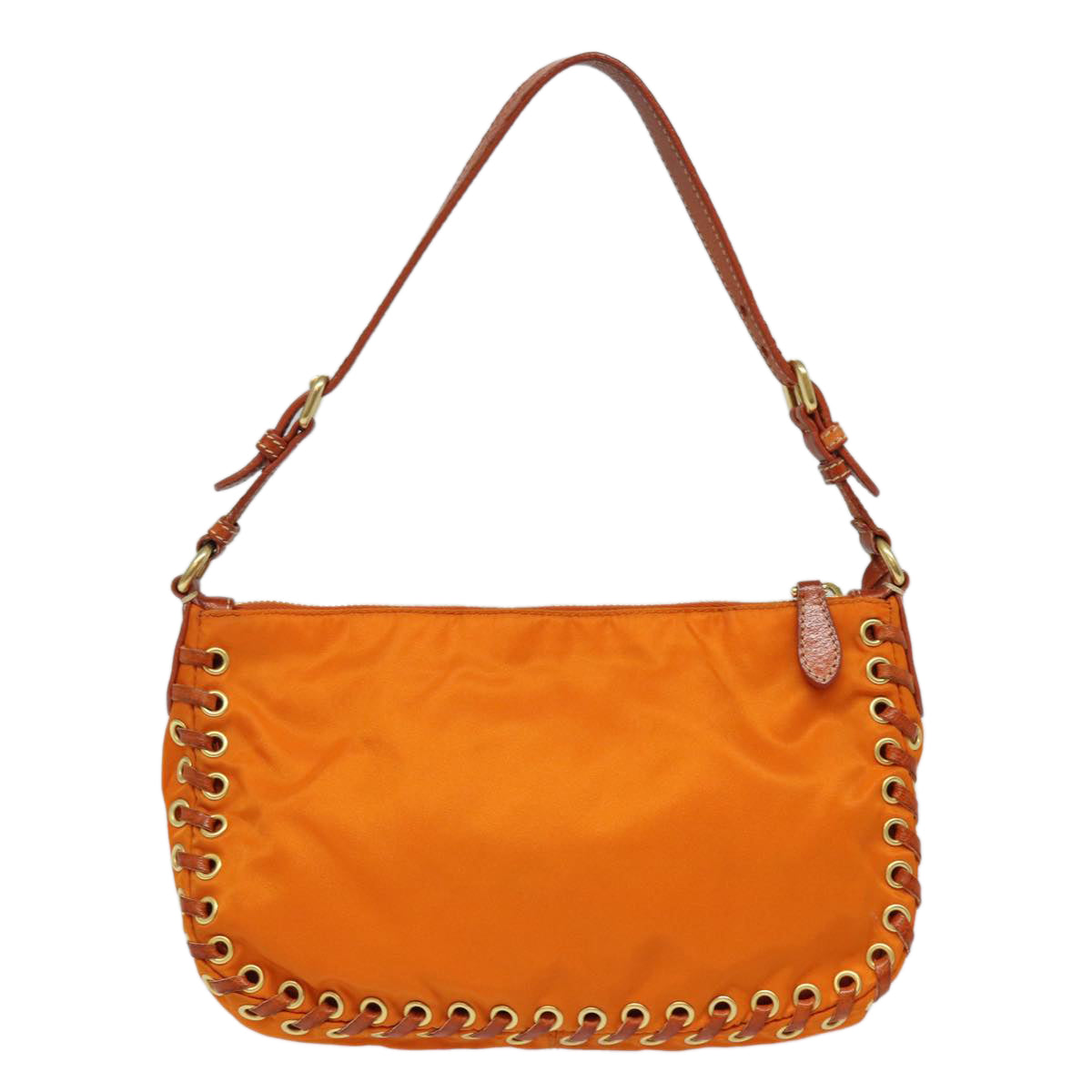 PRADA Accessory Pouch Nylon Orange Auth 73580