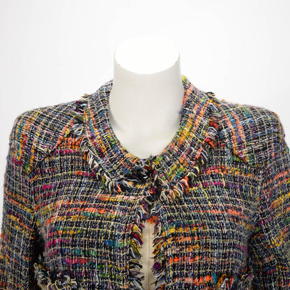 Chanel Multi Colour Fantasy Tweed CC Button Jacket FR 40