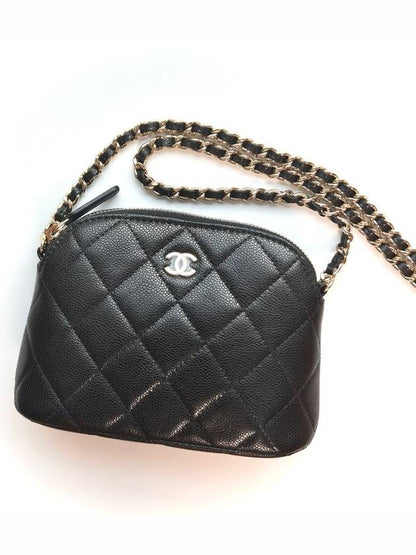 CC Logo Mini Pouch Cross Bag Black Chanel