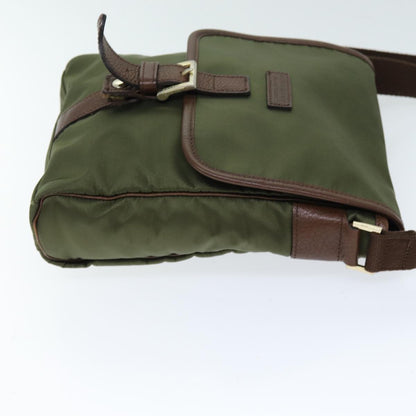 Burberry Black label Shoulder Bag Nylon Khaki Auth 74255