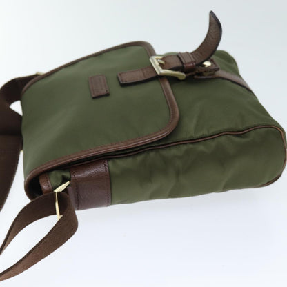 Burberry Black label Shoulder Bag Nylon Khaki Auth 74255