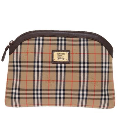 BURBERRYSs Nova Check Clutch Bag Canvas Beige Auth 74811