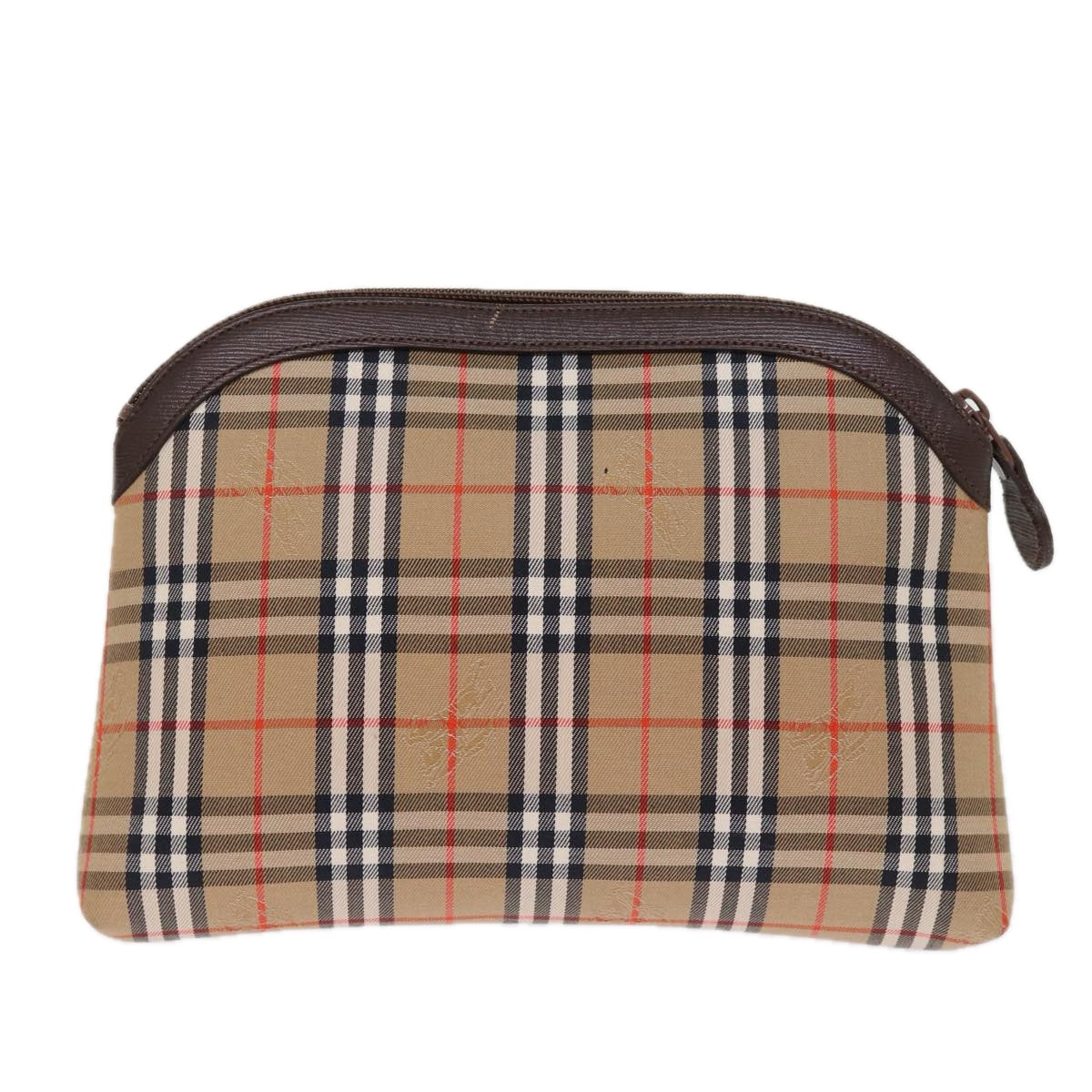 BURBERRYSs Nova Check Clutch Bag Canvas Beige Auth 74811
