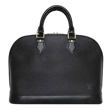 Louis Vuitton Black Leather Alma handbag bag