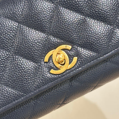 Chanel vintage navy caviar flap bag