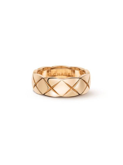 Coco Crush Quilted Motif Small Ring Gold Chanel