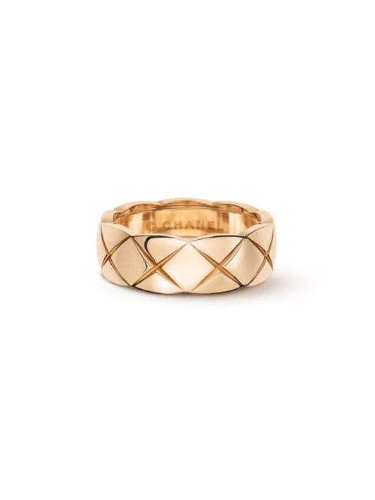 Coco Crush Quilted Motif Small Ring Gold Chanel