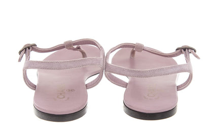 Chanel Purple Studded Suede Sandals SZ 42