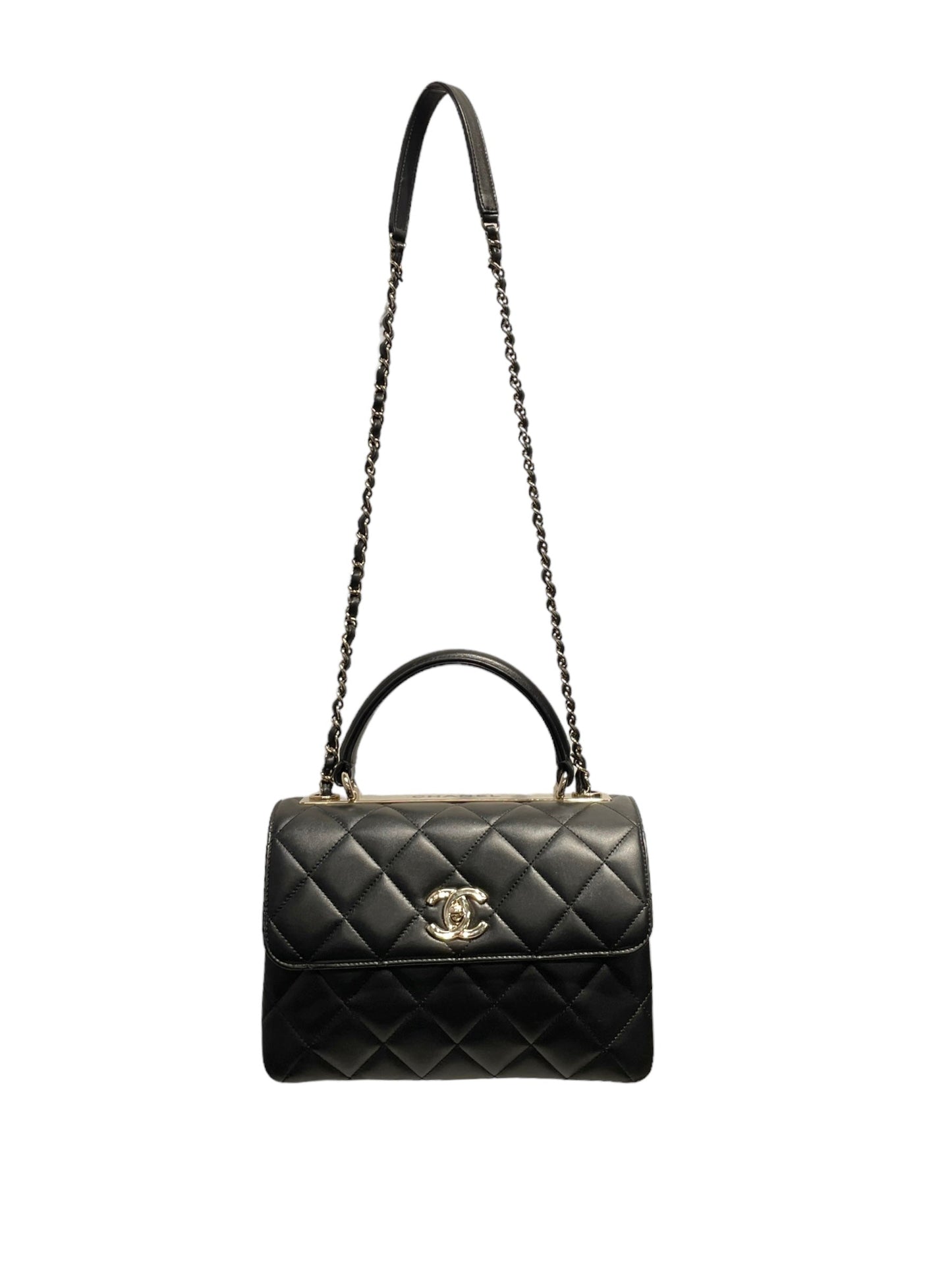 Chanel Hand Bag OS Lambskin BLK FLAP Bag CC