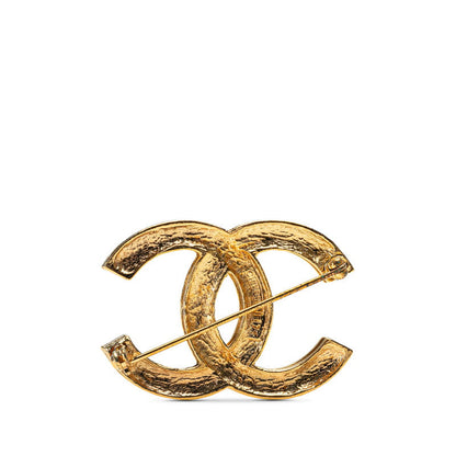 Chanel Rhinestone CC Logo Brooch Metal Brooch in Good condition