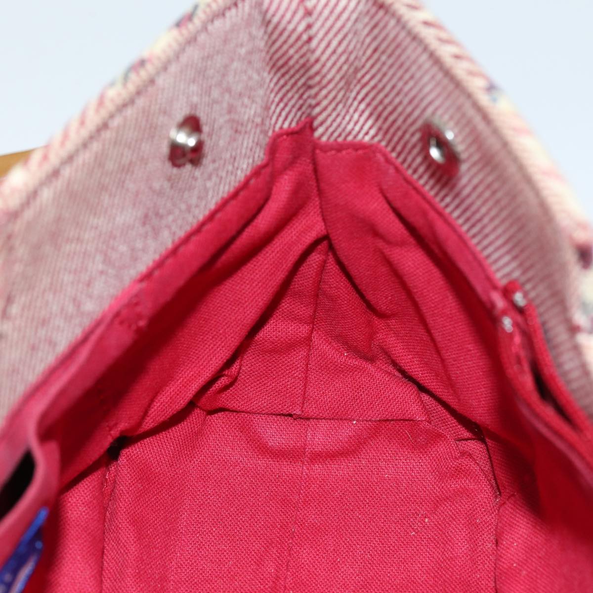 BURBERRY Nova Check Blue Label Shoulder Bag Canvas Red Auth 75453