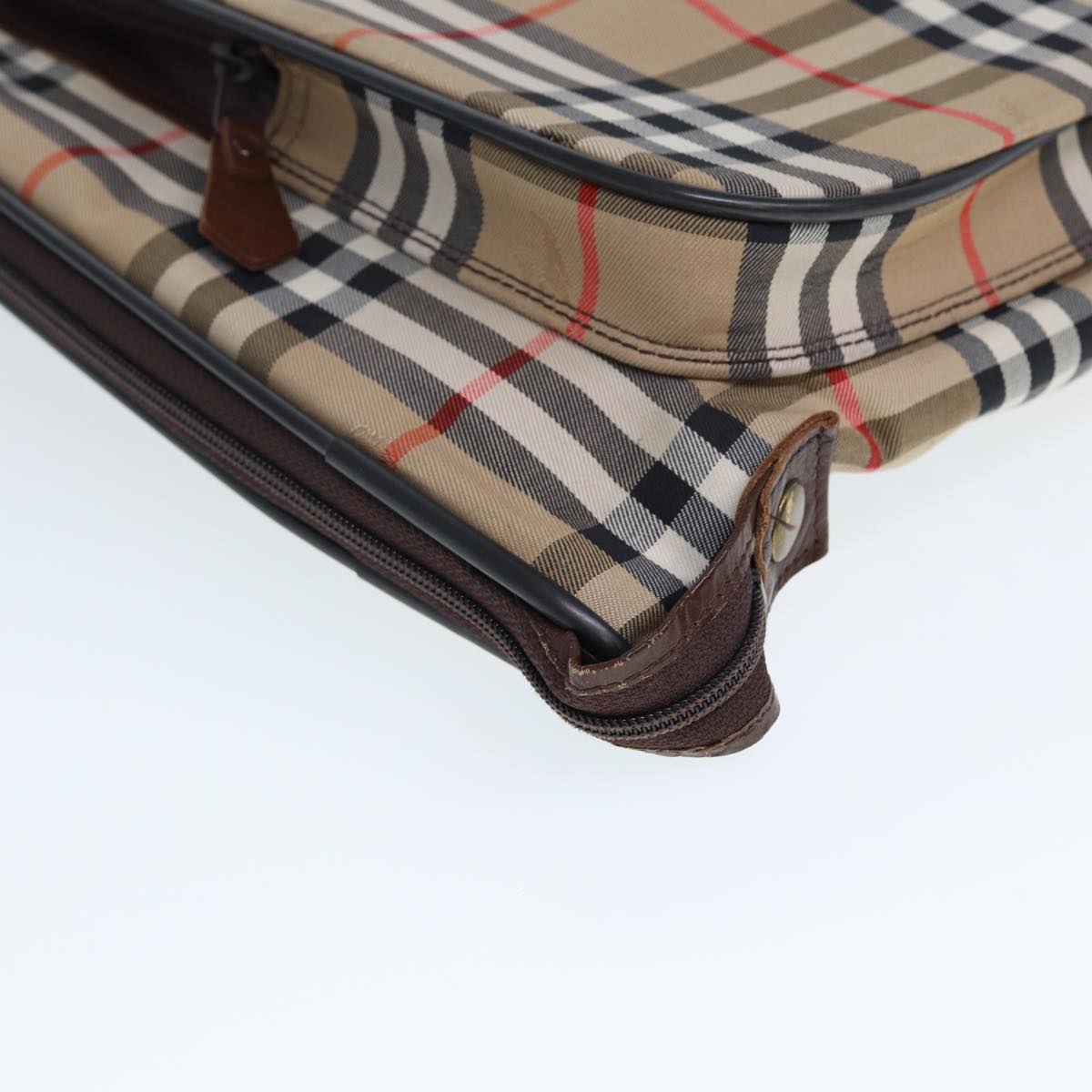 BURBERRYSs Nova Check Garment Cover Canvas Beige Brown Auth 75841