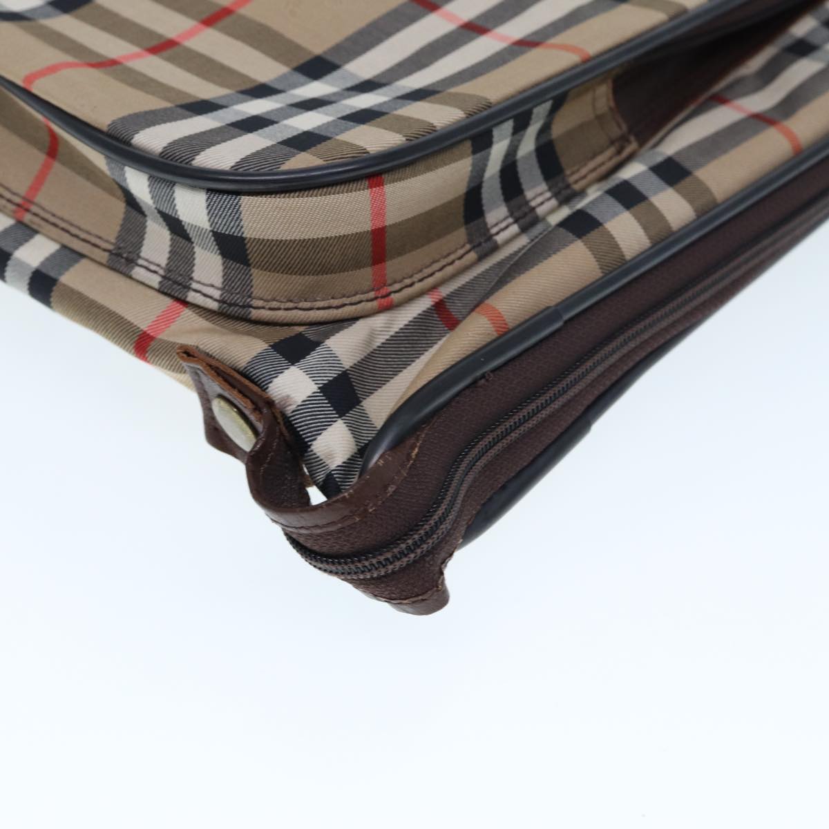 BURBERRYSs Nova Check Garment Cover Canvas Beige Brown Auth 75841