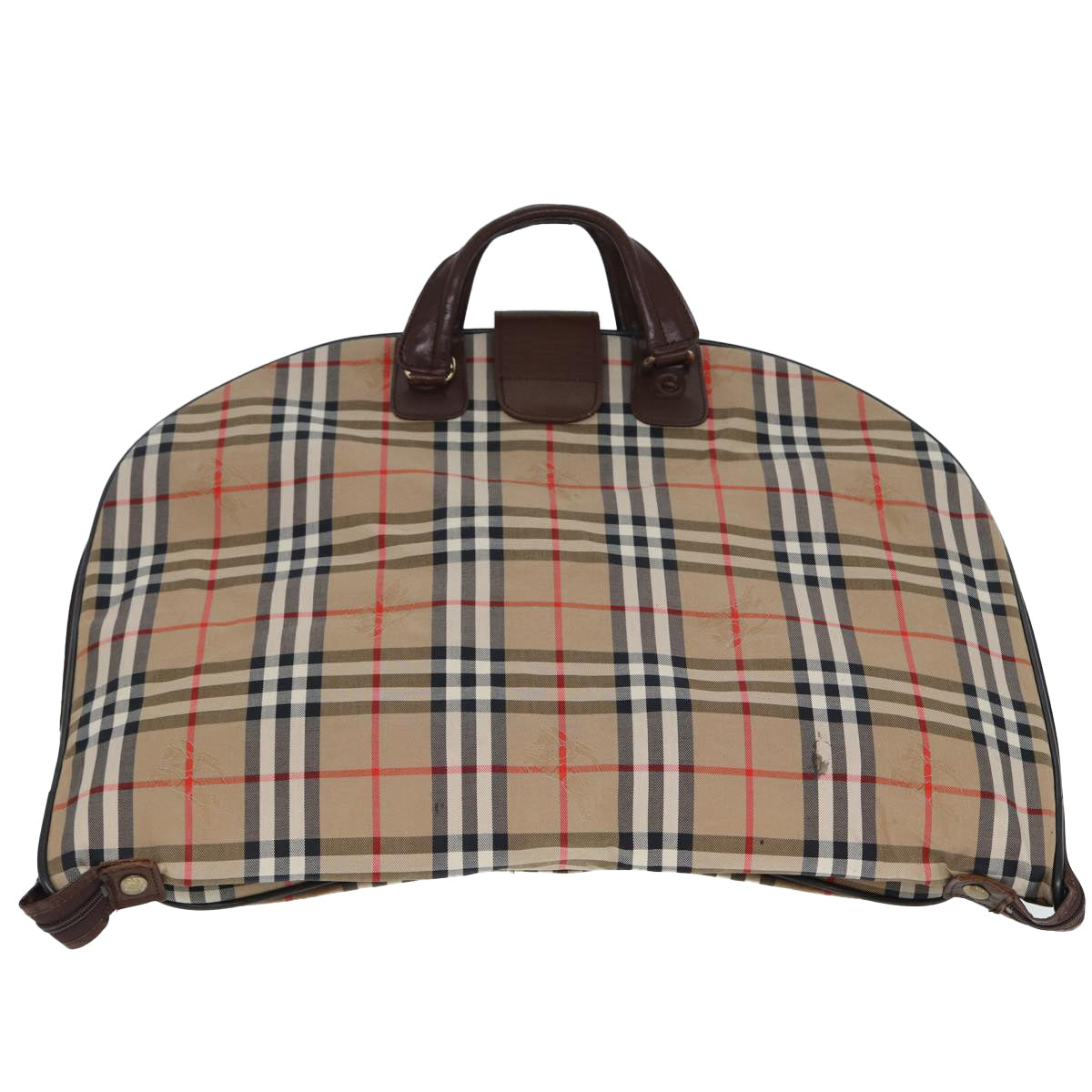BURBERRYSs Nova Check Garment Cover Canvas Beige Brown Auth 75841