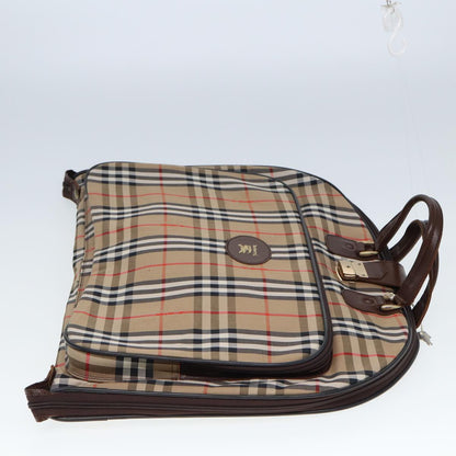 BURBERRYSs Nova Check Garment Cover Canvas Beige Brown Auth 75841