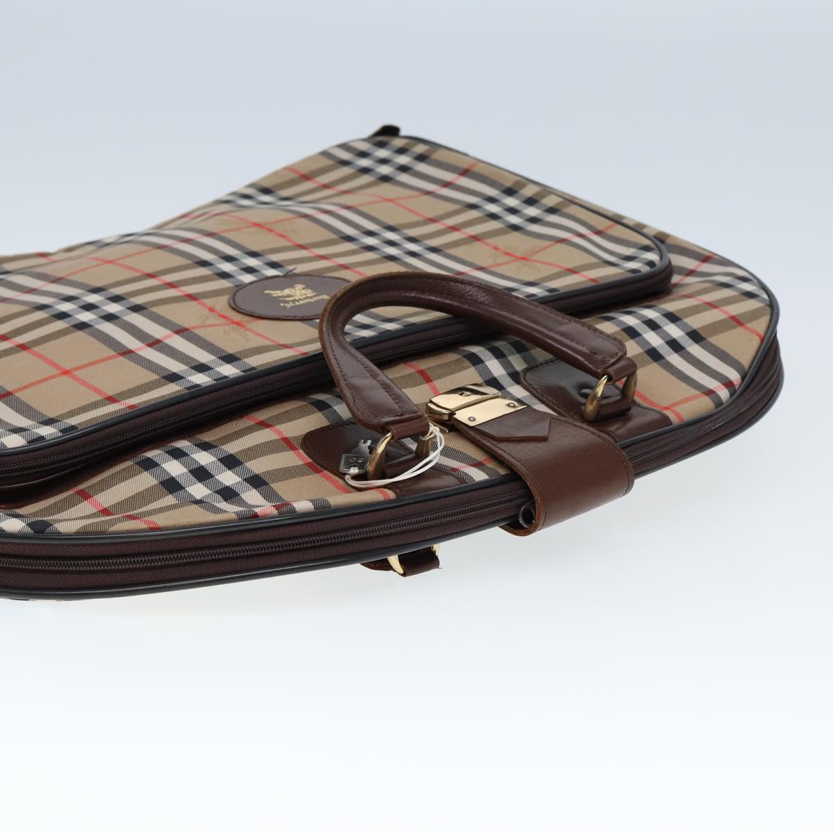 BURBERRYSs Nova Check Garment Cover Canvas Beige Brown Auth 75841
