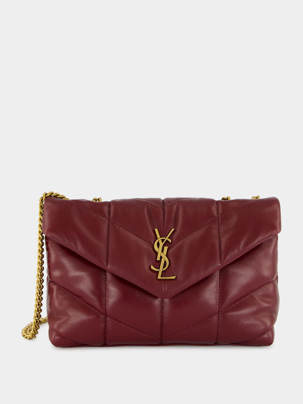 Dark Ruby Toy Puffer Shiny Leather Bag