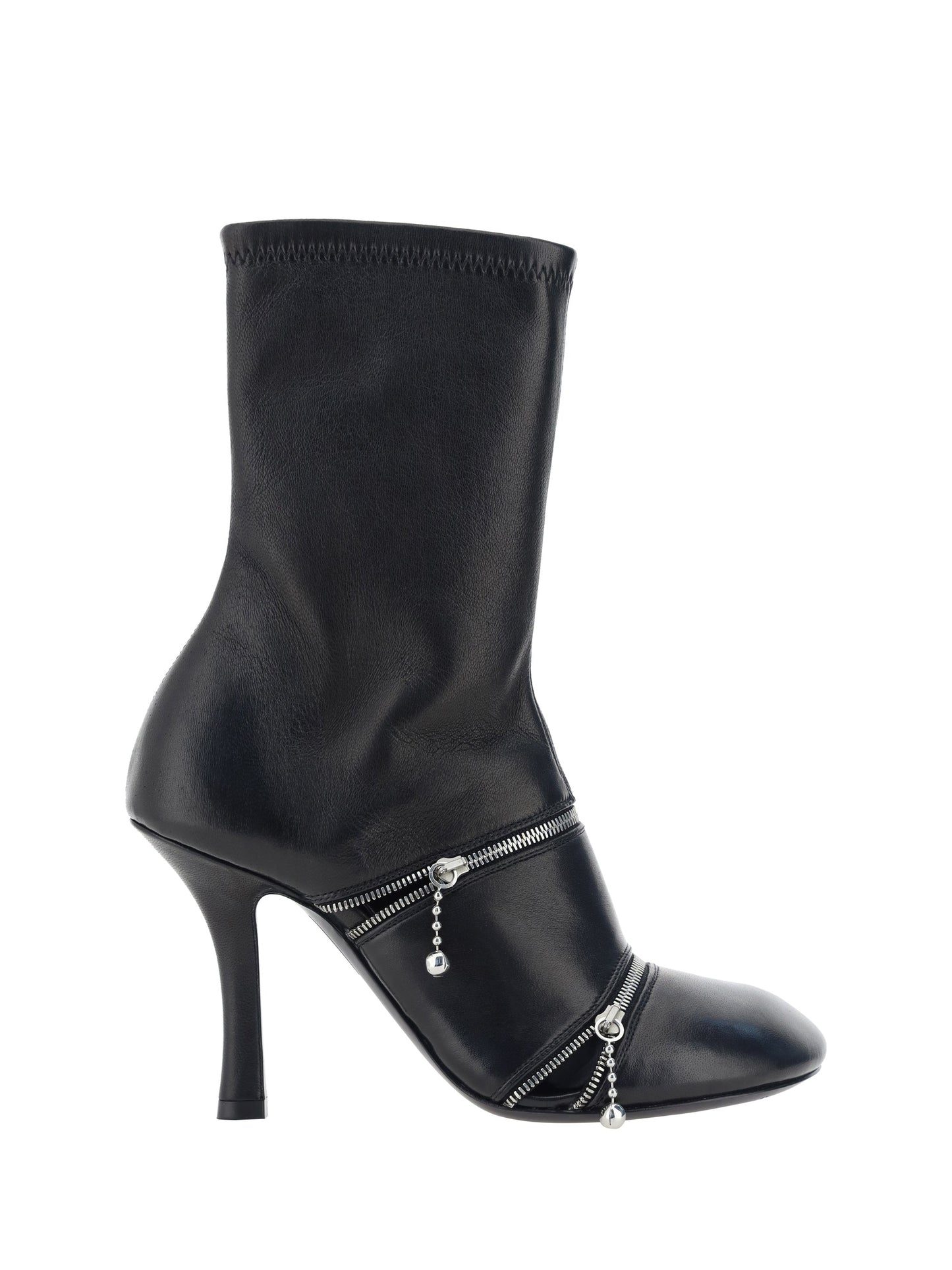 Burberry Women Peep Heeled Ankle Boots