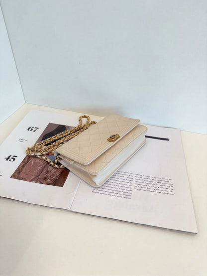 Chanel Leboy WOC chain bag white