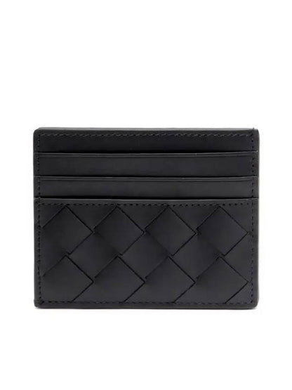 Luxury Bottega Veneta Intrecciato Card Wallet Black
