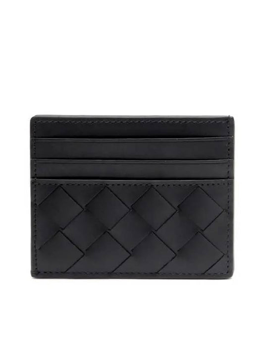 Luxury Bottega Veneta Intrecciato Card Wallet Black