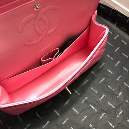 Chanel Classic Double Flap 25 Shoulder Bag Hot Pink