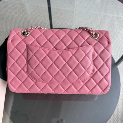 Chanel Classic Flap Medium Valentine Edition - 25CM Quilted Lambskin Sakura Pink Gold Hardware Series 19