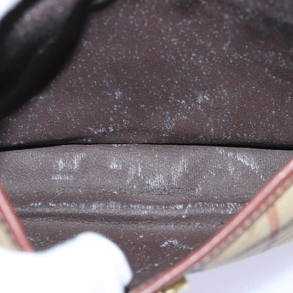 BURBERRYSs Nova Check Shoulder Bag PVC Leather Beige Auth 76100