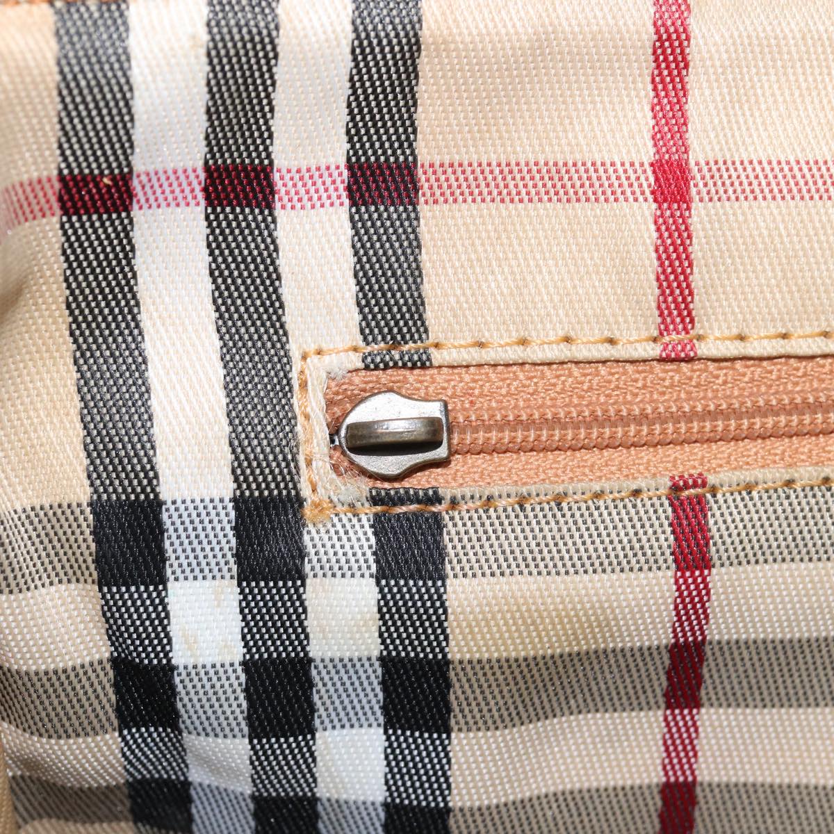 BURBERRYSs Nova Check Hand Bag PVC Leather 2way Beige Auth 76101