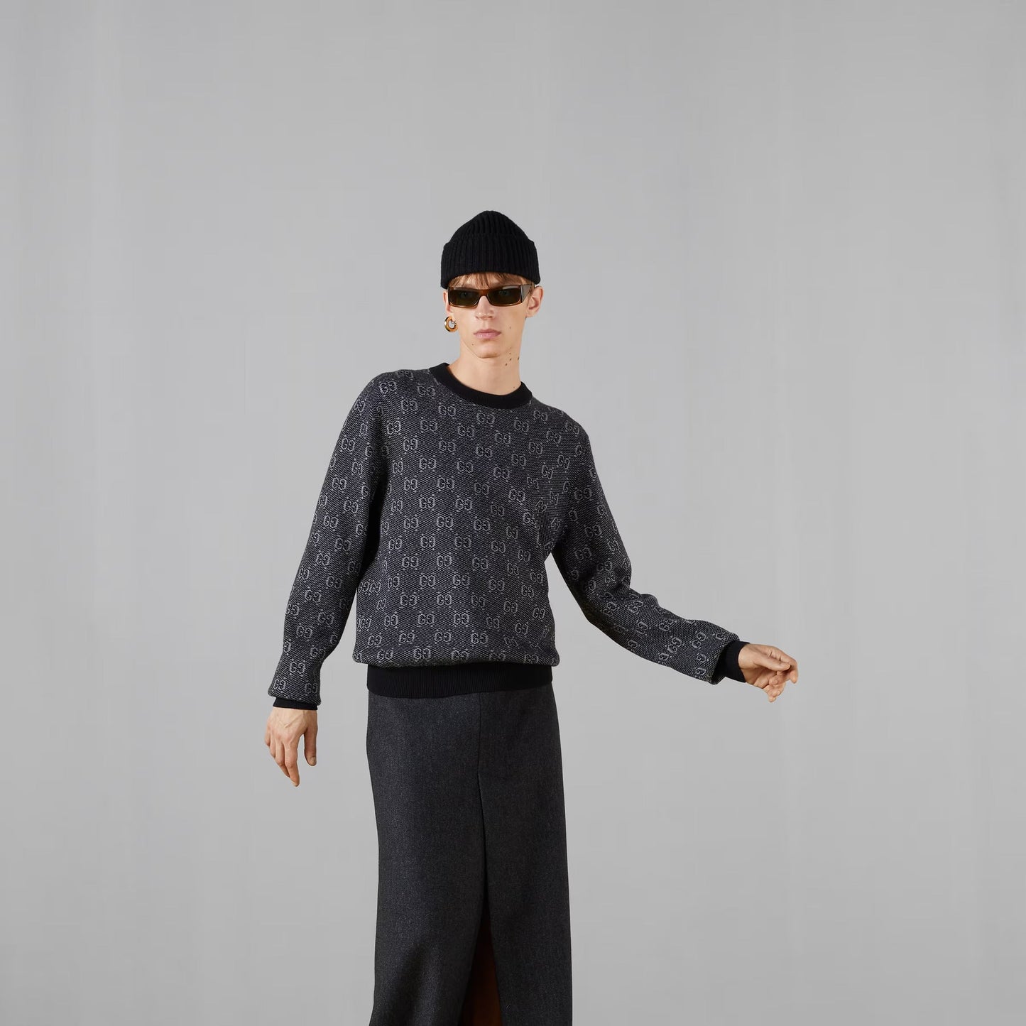 761549 XKDK 51230 GREY GUCCI MEN SWEATER
