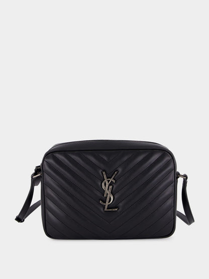 Black Lou Grain Leather Shoulder Bag