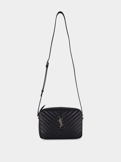 Black Lou Grain Leather Shoulder Bag