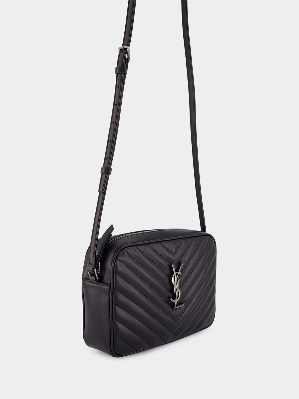 Black Lou Grain Leather Shoulder Bag