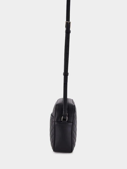 Black Lou Grain Leather Shoulder Bag