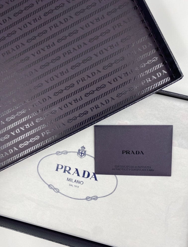 Prada Saffiano Leather Heart Print Clutch Bag