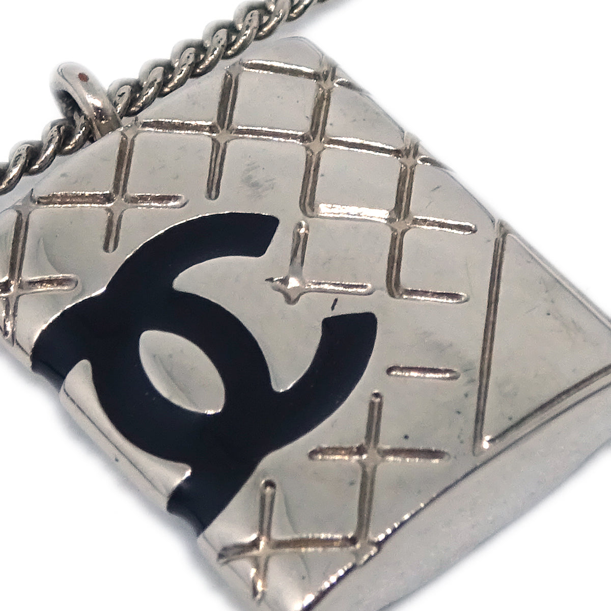 Chanel Cambon Ligne Necklace Pendant Silver 05A
