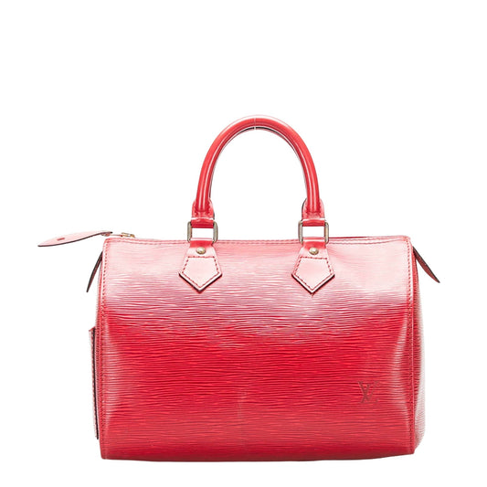 Louis Vuitton Red Leather Speedy 25 handbag bag