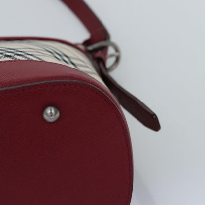 BURBERRY Nova Check Shoulder Bag Canvas Red Auth 76480