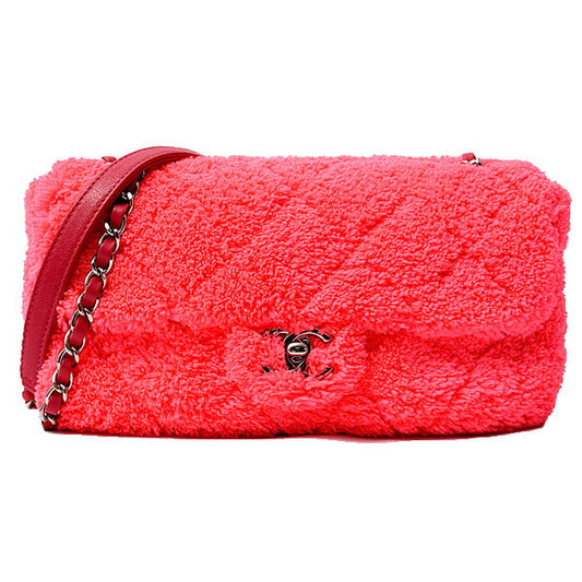 Chanel Pile Matelassé Chain Shoulder Bag Pink