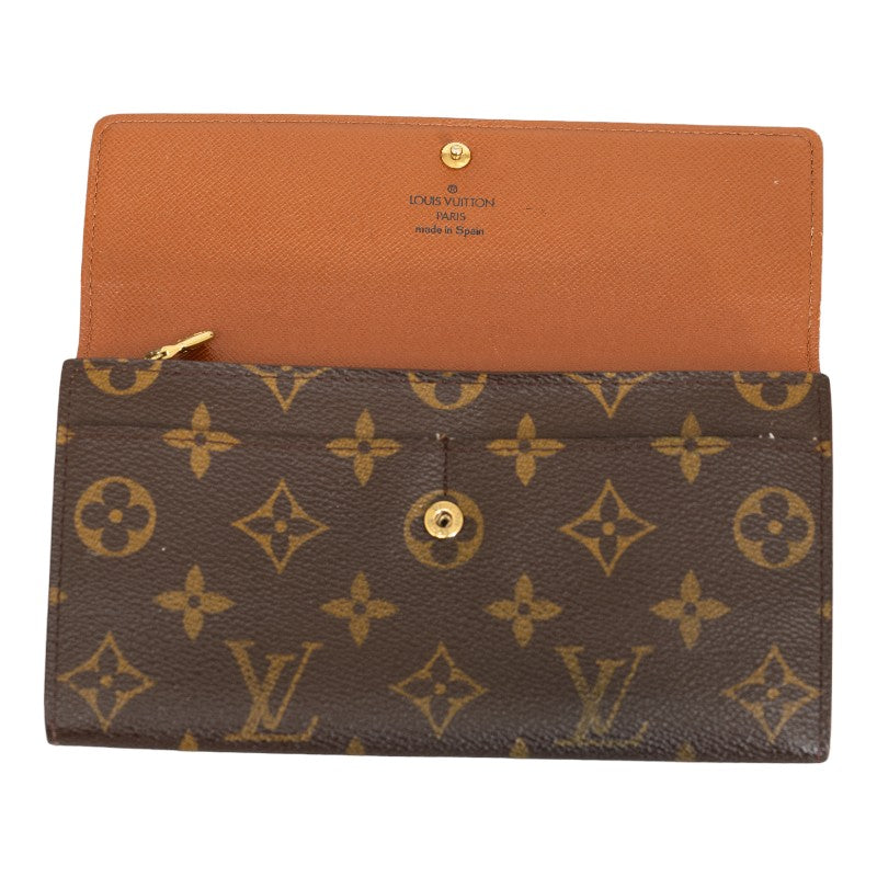 Louis Vuitton Sarah Long Wallet Monogram M61725 PVC/Leather Brown