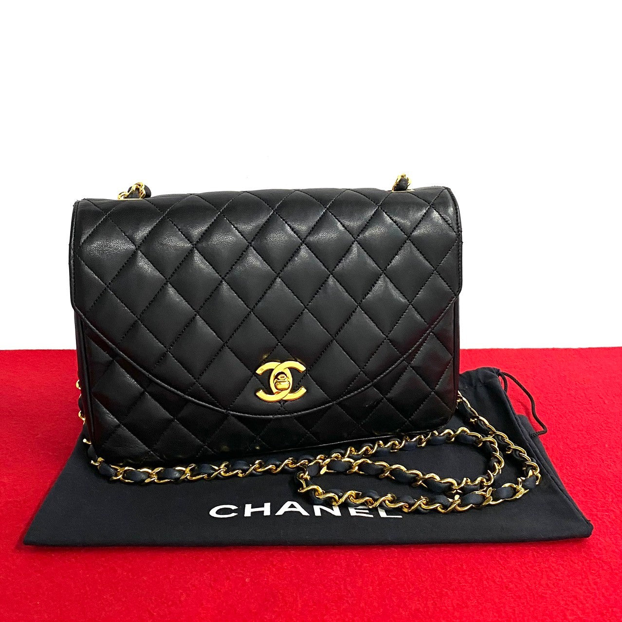 Chanel CC Half Moon Flap Crossbody Bag Leather Crossbody Bag in Good condition