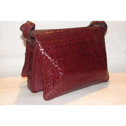 Fendi Vintage Pursesdesigner Purses Brown Woven Leather Shoulder Bag