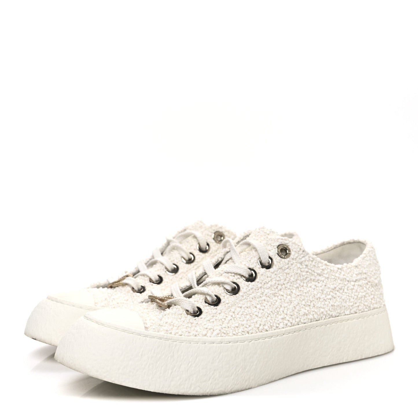 Tweed Womens CC Platform Sneakers 39.5 White
