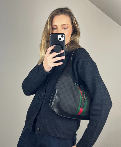 Vintage Gucci Jackie Bag - Black Canvas