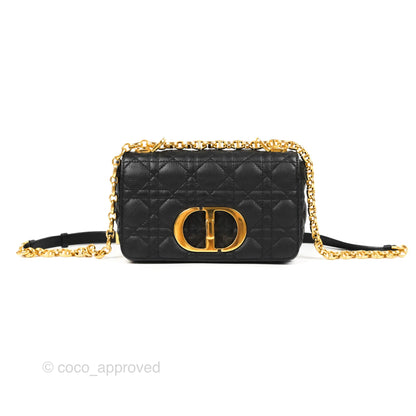 Dior Small Caro Bag Black Supple Cannage Calfskin