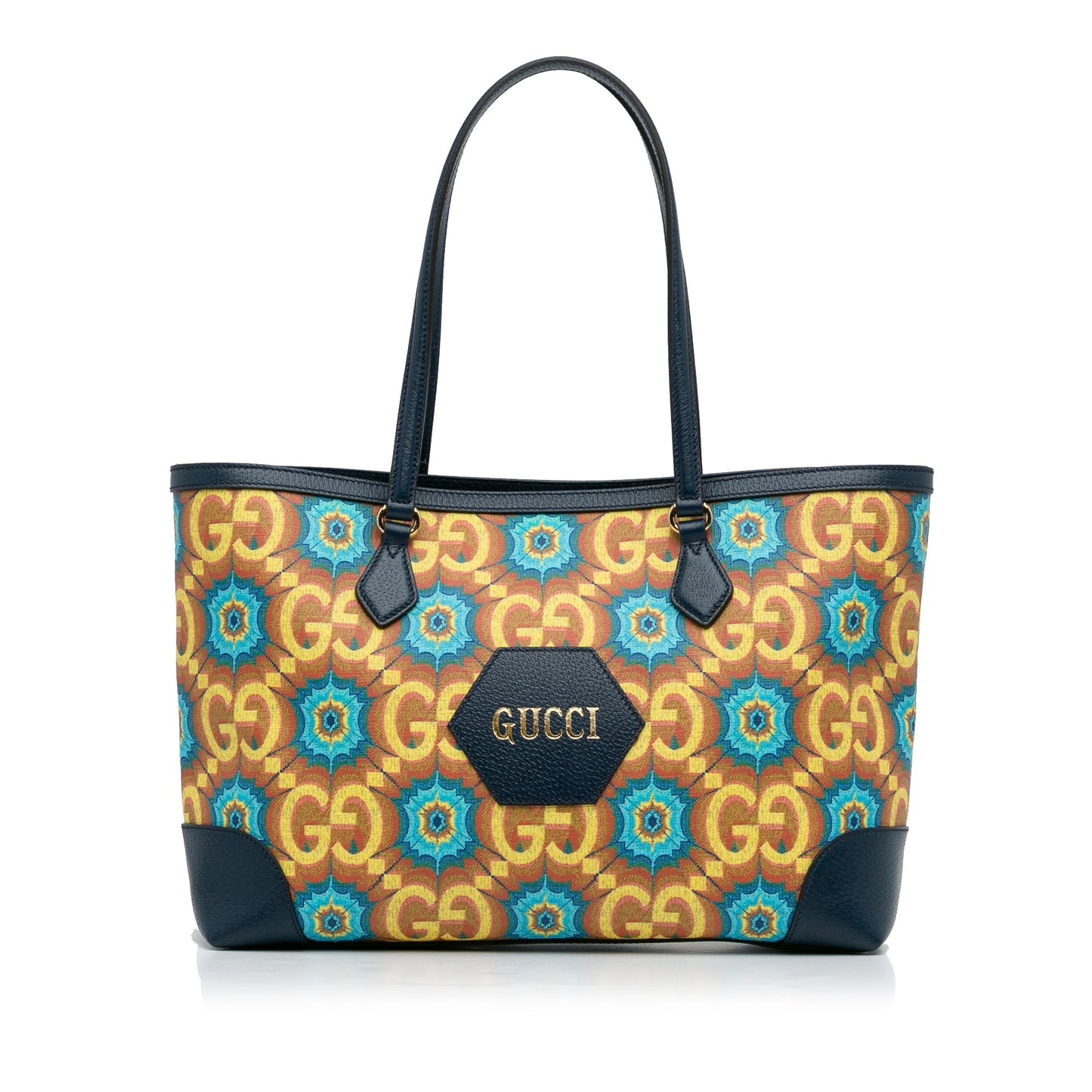 Blue Gucci Medium GG Supreme Kaleidoscope 100 Ophidia Tote